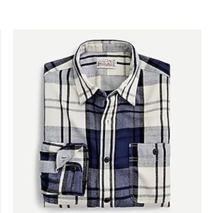 J Crew Slim Midweight Flannel Work Shirt Plaid